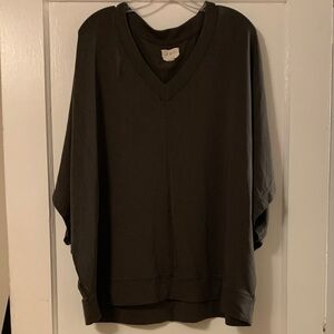 Lou & Grey Deep Army Green V-Neck Top